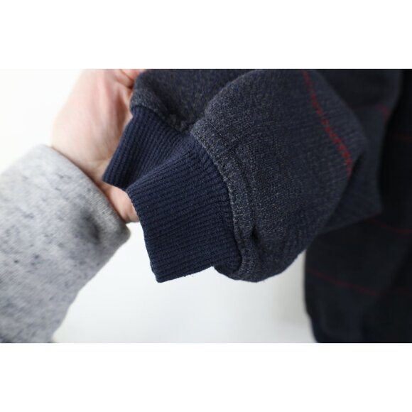 Vintage 90s Streetwear Mens Large Faded Layered Houndstooth Plaid Sweatshirt - Picture 6 of 10